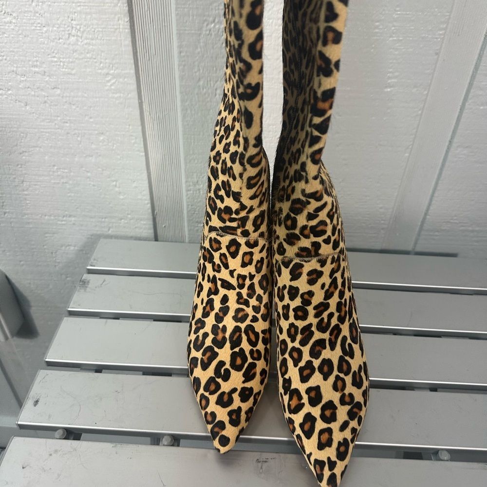 Linea Paolo Perfect Knee High Boot Leopard Print Size 5.5 NWOT - Picture 10 of 11